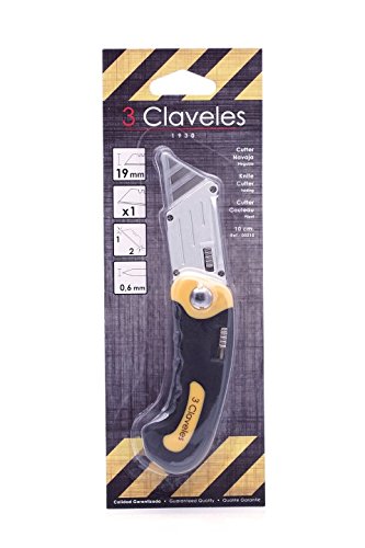 3Claveles 215 - Cúter navaja plegable de 10 cm, zinc