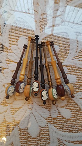 4 PAREJAS BOLILLO ARTESANAL.MADERAS NOBLES 11`5 cm COLECCIÓN NUM. 1