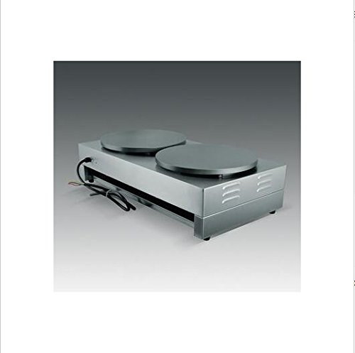 40 cm doble placa Gas butano comercial Crepera máquina para crepes antiadherente de plancha