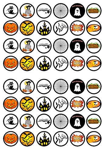 48 decoraciones comestibles para Halloween #1 de Vainilla Dulce con Oblea de Papel de Arroz