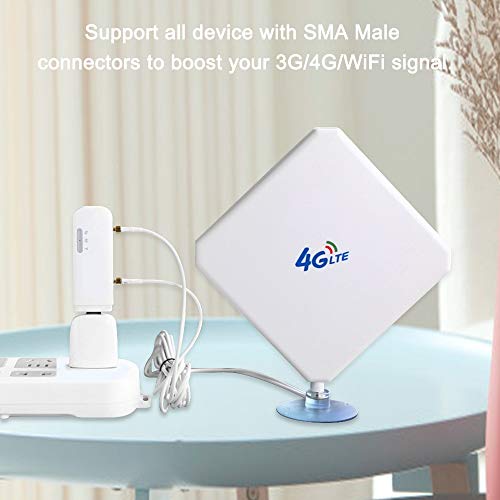 4G Antena SMA 35dBi Dual Mimo Antena de Amplificador de Señal de Alta Ganancia Antenna Exterior de Alto Rendimientode 4G 3G LTE para Enrutador Móvil para Huawei E398 /E3276 /E392