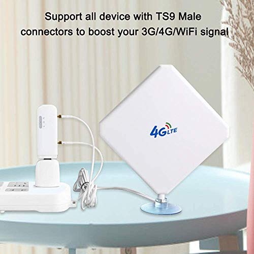 4G LTE Antena TS9 35dBi Dual Mimo Antena de Amplificador de Señal de Alta Ganancia Antenna de Alto Rendimientode 3G 4G para Router Móvil para Huawei E5577/ E5786 / E5785/ ZTE MF910/ Netgear MR1100