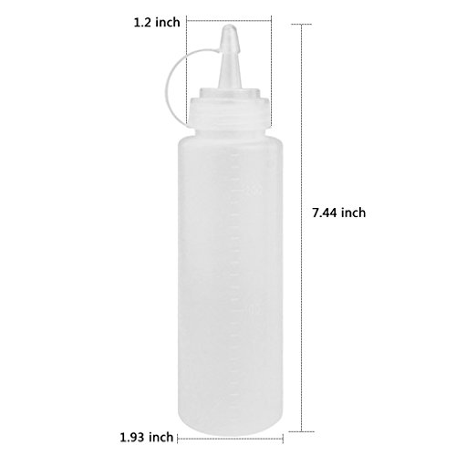 5 paquetes de botellas flexibles Rbenxia, dispensadores de plástico, de 236 ml, con tapones, para ketchup, mostaza, mayonesa, aliños, aceite de oliva, salsa barbacoa