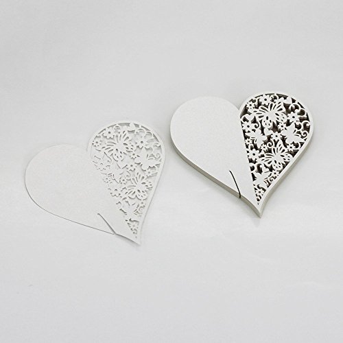 50pcs Tarjetas de Lugar Nombres Papel Decoración Boda Fiesta Bar - Blanco