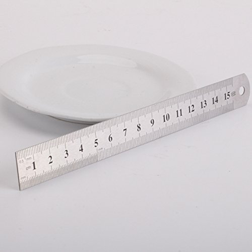 5x Regla de Acero Inoxidable 15cm ( Doble cara )