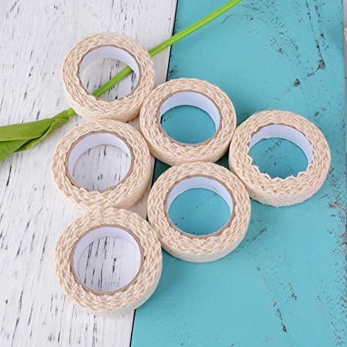 6 rollos(12yardas≈ 10,9metro) Cinta Puntillas Adhesiva de Encaje Ancho de1,5cm Decorativa para Scrapbooking Manualidades Decoración Boda Fiesta Regalo Beige