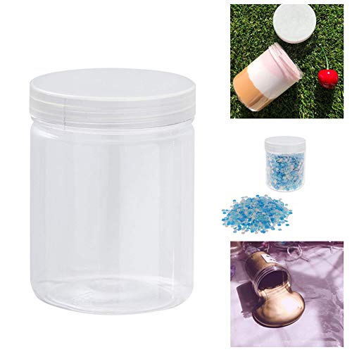 8 tarros de almacenamiento de plástico transparente con tapas de rosca y 2 etiquetas adhesivas, organizador redondo para alimentos, productos secos, cocina y manualidades, almacenamiento rellenable