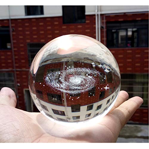 8cm Bola de Crital de Galaxia 3D con Soporte Transparente Apoyos de Fotografía Juguete de Ciencia de Astronomía