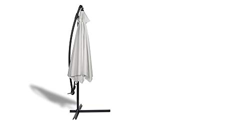 909 OUTDOOR Sombrilla Crema para Jardín y Exteriores, Parasol con inclinación Ajustable y pie de Apoyo, Cubierta de poliéster y Estructura metálica, 250 x 300 cm