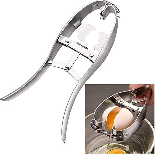 Abridor de huevos de acero inoxidable, separador de huevos, herramientas creativas de cocina (plata)