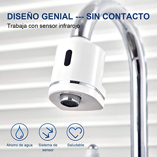 Adaptador Automático de Grifo Cocina sin Contacto Aireador Sensor Inteligente de Movimiento Fácil de Montar Antibacteriano Diseño Creativo