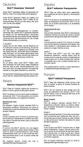 Adhesivo de granito, mármol y piedra – transparente SCA