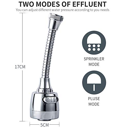 Afloia - Grifo universal con cabezal pulverizador, regulador de chorro, ahorro de agua, dispositivo de ahorro de agua, boquilla de grifo, ampliación de grifo, filtro de cocina, ducha