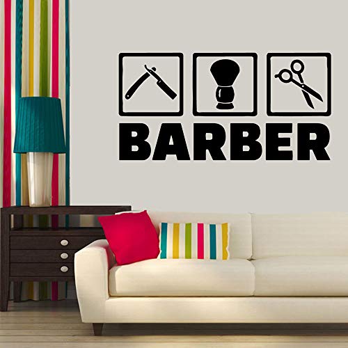 AGQG Etiquetas engomadas Coloridas de la Pared del Peluquero para el Arte del Corte de Pelo Etiqueta de la Pared Mural Baber Shop decoración de la Pared Etiqueta engomada Etiquetas del Peinado