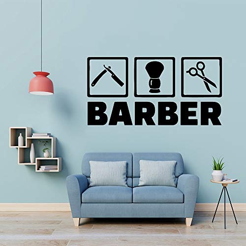 AGQG Etiquetas engomadas Coloridas de la Pared del Peluquero para el Arte del Corte de Pelo Etiqueta de la Pared Mural Baber Shop decoración de la Pared Etiqueta engomada Etiquetas del Peinado