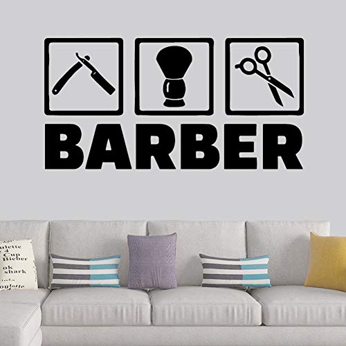 AGQG Etiquetas engomadas Coloridas de la Pared del Peluquero para el Arte del Corte de Pelo Etiqueta de la Pared Mural Baber Shop decoración de la Pared Etiqueta engomada Etiquetas del Peinado