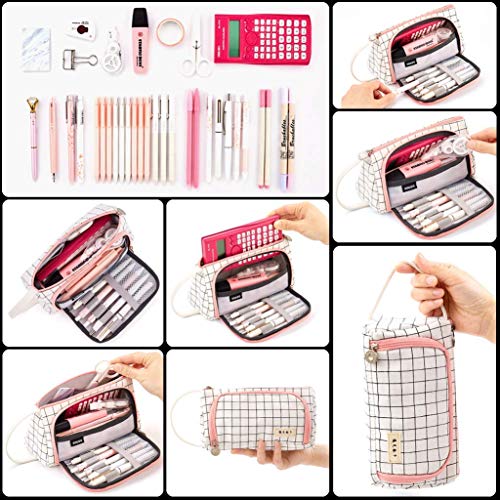 AidShunn Multifuncional Estuche de lápices de Gran Capacidad Bolsa de Lona Premium Bolsa de lápiz Organizador de papelería para niña