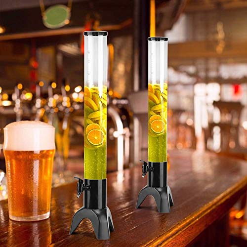 AIOXY - Dispensador de Cerveza de Torre de Cerveza (3 L, con Tubo de Hielo extraíble y Grifo Integrado), para Bar, Restaurante, KTV, Restaurante de Barbacoa