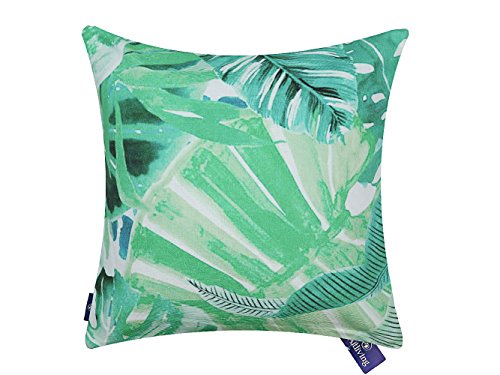Aitliving Funda de cojín con diseños Pintados de Hojas de Palmeras, cocoteros y Otras Plantas Tropicales 46 x 46 cm / 51 x 51 cm, algodón, Banana Leaf