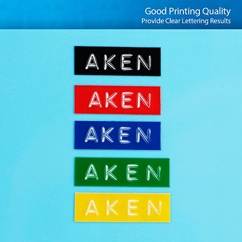 Aken - 3D Etiquetas compatible para usar en lugar de Dymo 9mm Embossing Impresora, 3D Cinta de estampación for Dymo Omega Junior Motex E101 E303 Estampadora, Blanco sobre Negro, 9 mm x 3 m, 3 Rolls