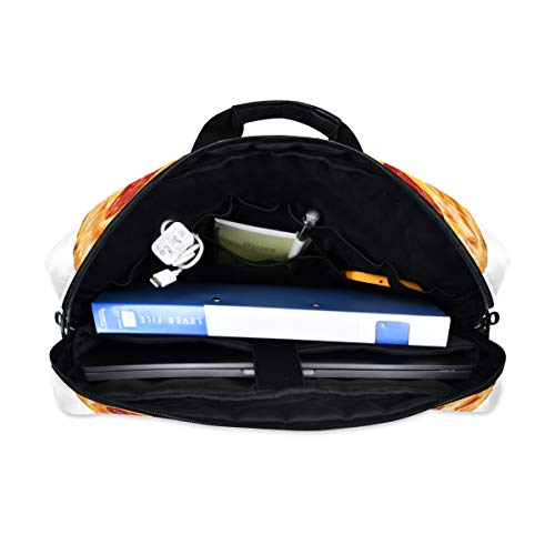 ALARGE - Funda para ordenador portátil (15 – 16 pulgadas, diseño de pizza, con asa de correa para mujeres, hombres