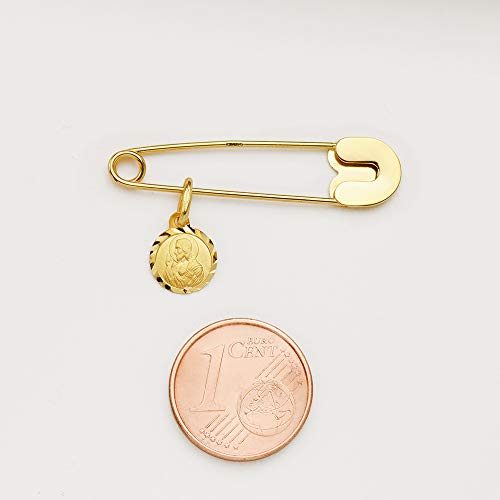 Alda Joyeros Escapulario lenteja bebé Cristo y V. del Carmen Oro Amarillo 18k 7mm