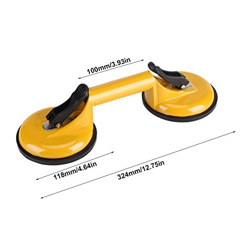 Aleación de Aluminio Mango de Doble Ventosa Placa Pad Cristal Dent Puller Lifter Garra para Moving Lifting Vasos Azulejos Espejo Granito Amarillo
