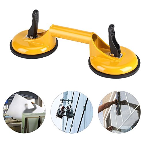 Aleación de Aluminio Mango de Doble Ventosa Placa Pad Cristal Dent Puller Lifter Garra para Moving Lifting Vasos Azulejos Espejo Granito Amarillo
