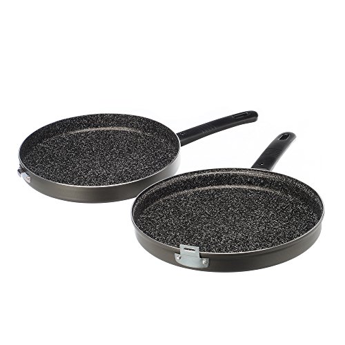 Alluflon Tradizione Italia Sartén dupla para tortillas, aluminio, Negro, 26 cm
