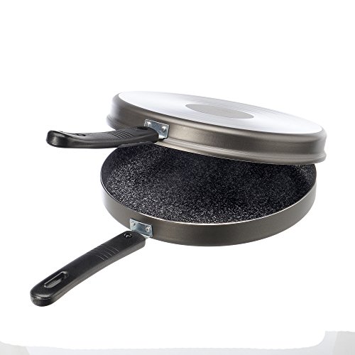 Alluflon Tradizione Italia Sartén dupla para tortillas, aluminio, Negro, 26 cm