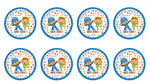 ALMACENESADAN 2422; Pack 8 Platos Pocoyo, 18 cm, Producto de cartón
