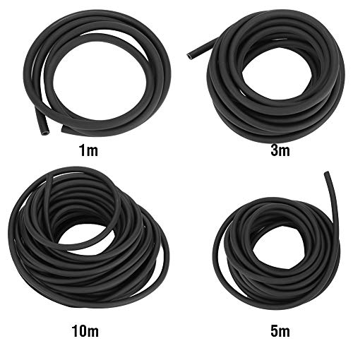 Alomejor 1/3/5 / 10M Tubo de Goma Negro Látex Natural Tirachinas Banda de Tubo para tirachinas Catapulta Tubo quirúrgico Piezas elásticas(5m)