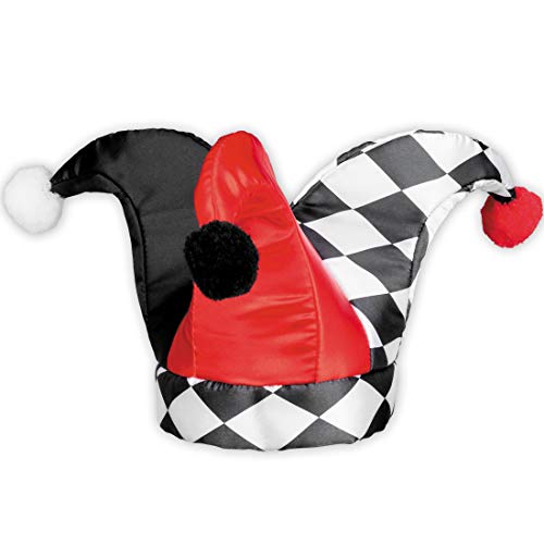 Amakando Original Sombrero de arlequín para Adulto  / Talla de Sombrero 59 / Gorro de bufón para máscara de bufón / Ideal para Fiestas de Disfraces y Fiestas temáticas