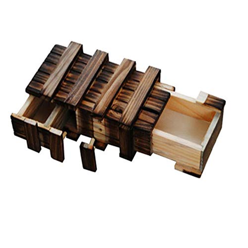 Amasawa Caja De Regalo De Madera, Caja Mágica, 2 Compartimentos, Regalo Creativo para Cupones, Joyas y Dinero.