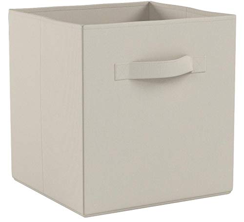 AmazonBasics - Cubos de almacenamiento plegables (pack de 6), Beige