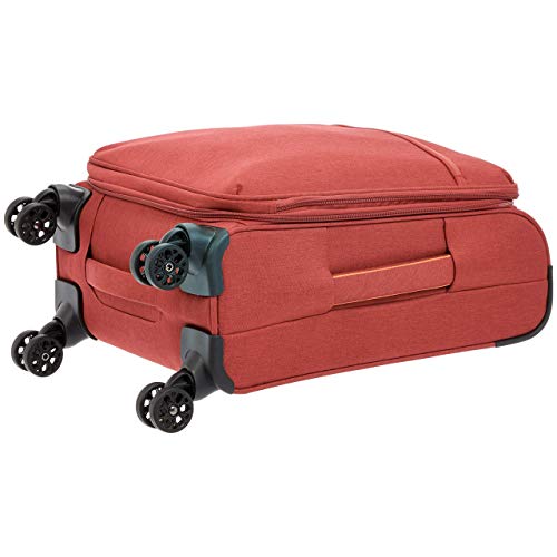 AmazonBasics – Maleta con ruedas flexible acolchada Belltown, 52 cm, Rojo