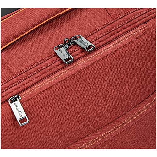 AmazonBasics – Maleta con ruedas flexible acolchada Belltown, 52 cm, Rojo