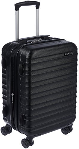 AmazonBasics - Maleta de viaje rígida giratoria - 55 cm, Tamaño de cabina, Negro