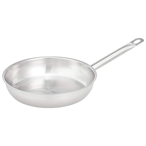 AmazonCommercial - Sartén de acero inoxidable con revestimiento de aluminio, 24 cm