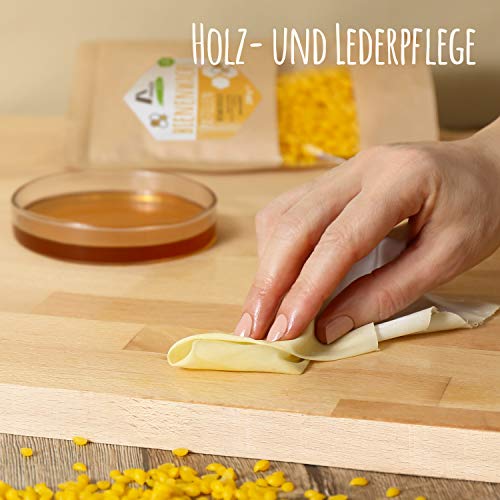 Amazy cera de abeja | 200g – 100% Pastillas de cera natural y fácil para fundir – Ecofriendly – Cera para velas – Ideal para la fabricación de cosméticos, velas, barnices y telas de cera de abeja.