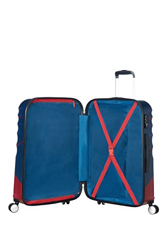 American Tourister Disney Wavebreaker Marvel - Maleta, Cuatro Ruedas, Multicolor (Captain America Close-Up), L (77cm-96L)