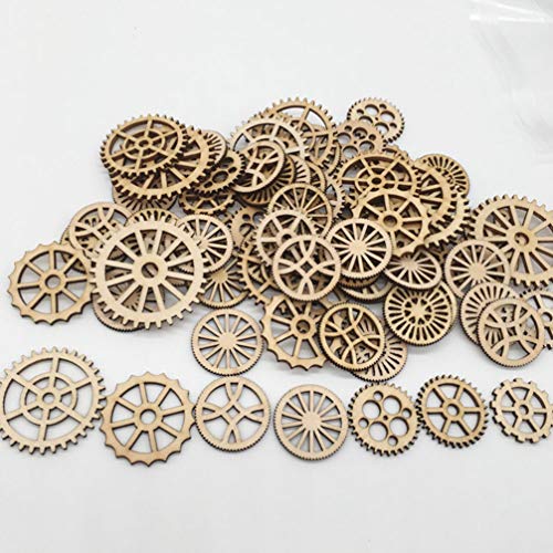 Amosfun - 50 discos de madera cortados con láser para decoración de artes y manualidades