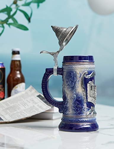 Amoy-Art Jarra de Cerveza Alemana Panorama de Berlin German Beer Stein Mug Regalos Souvenirs Giftbox 0.6Litre