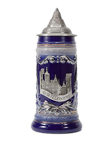 Amoy-Art Jarra de Cerveza Alemana Panorama de Berlin German Beer Stein Mug Regalos Souvenirs Giftbox 0.6Litre