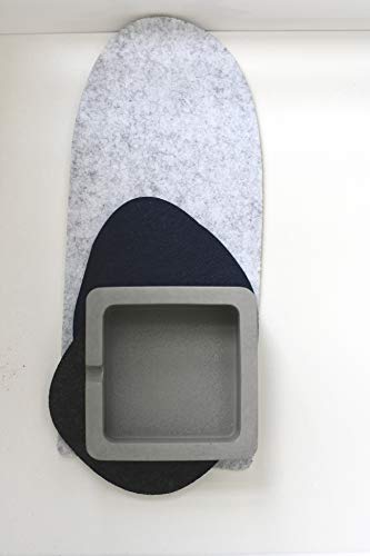 anaan Cenicero Hormigon Concreto para Cigarrillos o Puros Mesa Decoración Interior y Exterior Moderno Geométrico Diseño (Cuadrado 9x9x3cm)