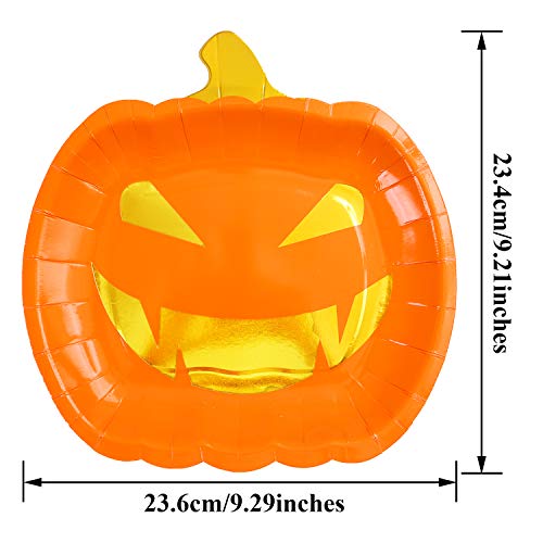 Aneco - Platos de papel para Halloween, 50 unidades, color naranja