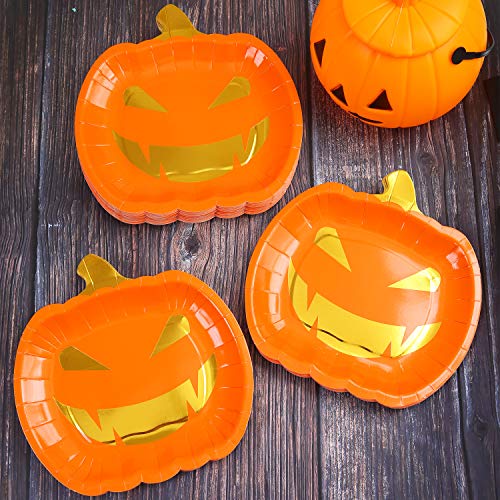 Aneco - Platos de papel para Halloween, 50 unidades, color naranja