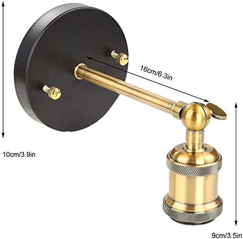 Apliques de pared vintage industrial Cobre El Cabeza Luces de pared Ajustable E27 Socket para la casa, bar, restaurantes, cafetería, club Decoración (110-230V, bombillas no incluidas)