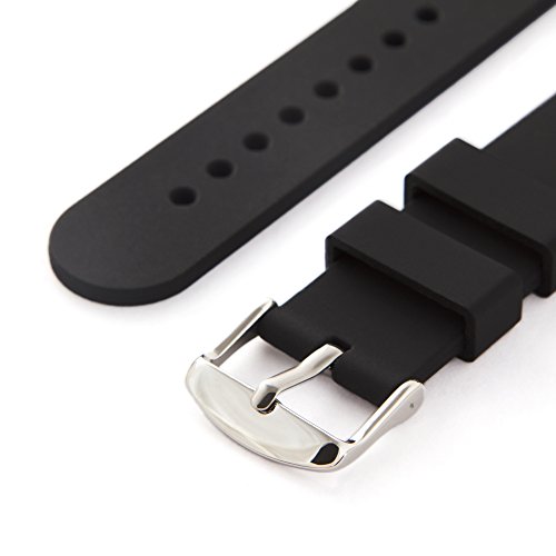 Archer Watch Straps | Repuesto de Correa Reloj de Silicona para Hombre y Mujer, Caucho Fácil de Abrochar para Relojes y Smartwatch | Negro, 20mm