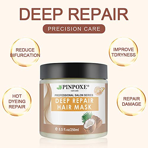 Argania Máscara para pelo, Cabello Mascarillas, Hair Mask, mascara de cabello Profesional, Reparación Profunda reconstructor instantáneo para cabello dañado, 250 ml